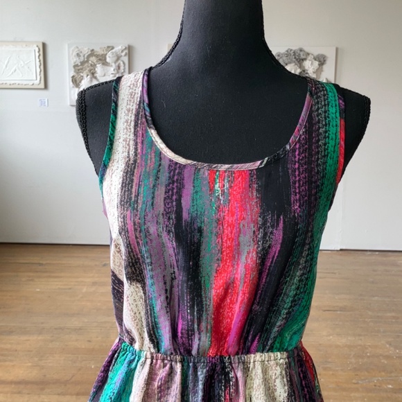 Purple blue, pink and black High-low Razorback dress - Picture 11 of 11